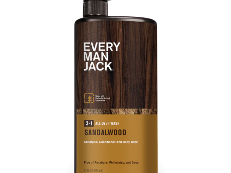 Every Man Jack Sandalwood 3-in-1 all over wash Online now