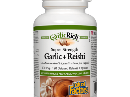 Super Strength Garlic + Reishi 300 mg, Rich Super Strength Concentrates Delayed Release Vegetarian Capsules Online