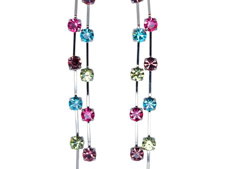 Multicolored Double Row Earrings For Discount