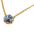 Gold Necklace with Multicolored Gem Pendant Sale