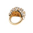 Gold and Crystal Cluster Dome Adjustable Ring Fashion