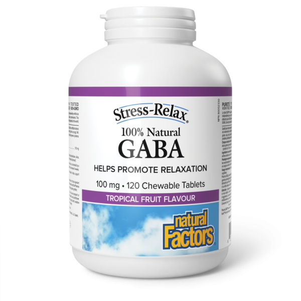 100% Natural GABA 100 mg, Tropical Fruit Flavour, Stress-Relax Supply