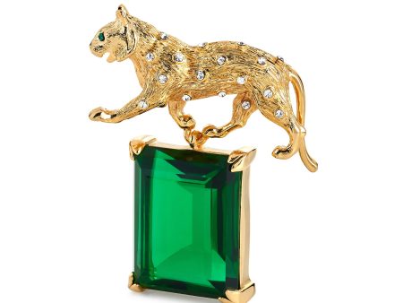 Emerald Panther Crystal Pin Sale