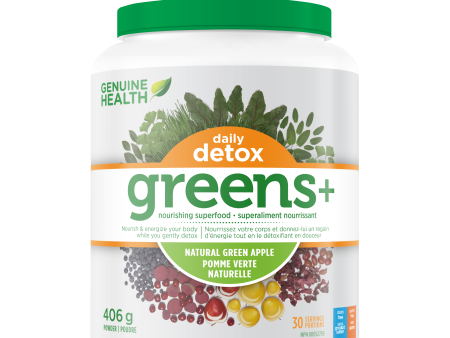 Genuine Health Greens+ Daily Detox, Natural Green Apple Supply