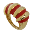 Red Enamel Shrimp Adjustable Ring For Sale