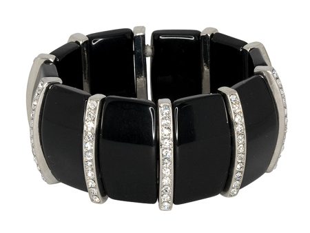 Black & Crystal Stretch Bracelet Online now