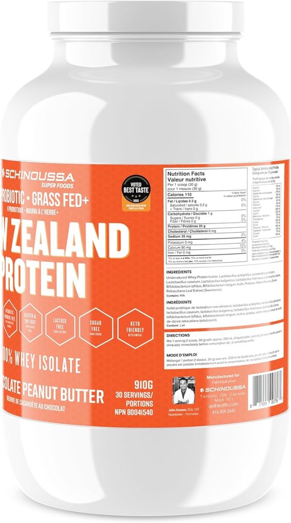 Probiotic Grass Fed New Zealand Whey Protein Chocolate Peanut Butter For Sale