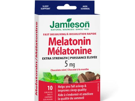 Jamieson Melatonin Fast Dissolving Chocolate Mint Tablets, 5 mg Online Hot Sale