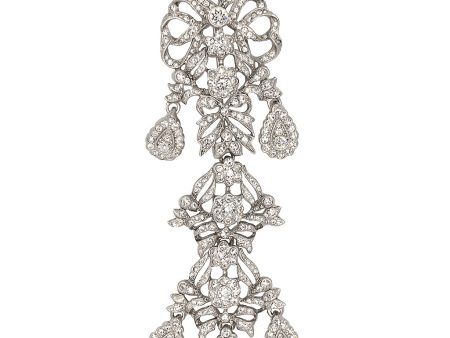 Antique Silver & Crystal Drop Pin Online Hot Sale