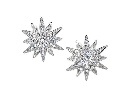 Crystal Starburst Pierced Earrings Online now