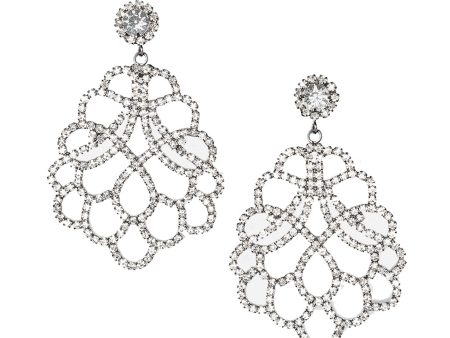 Crystal Lace Clip Earrings Online