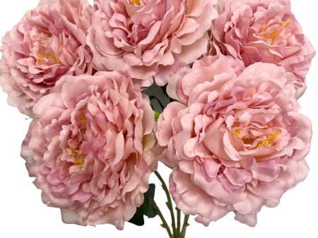 21   Artificial Peony Bush ( INT0070-Rose Gold ) Supply