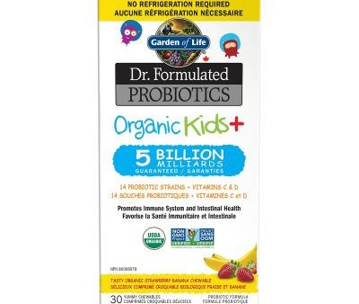 Garden of Life Dr. Formulated Probiotics, Organic Kids+, Strawberry Banana Chewables For Sale