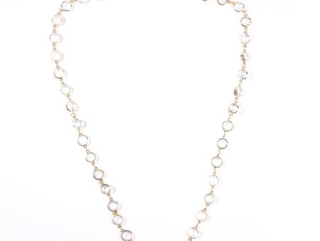 Gold with Round Clear Crystal Necklace Sale