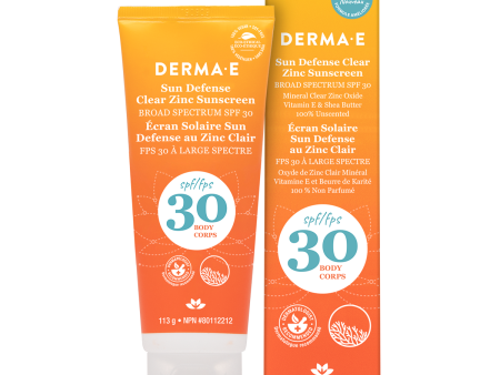 Derma-E Sun Defense Clear Zinc Sunscreen Body SPF 30 For Discount