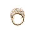 Gold and Crystal Cluster Dome Adjustable Ring Fashion