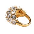 Gold and Crystal Cluster Dome Adjustable Ring Fashion