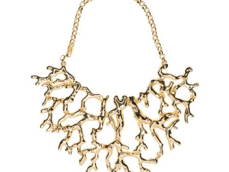 Polished Gold Coral Branch Necklace Online Sale