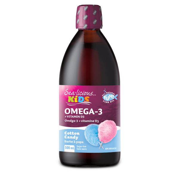 Omega-3 EPA + DHA with Vitamin D3, Cotton Candy, Sea-licious Kids Liquid For Discount