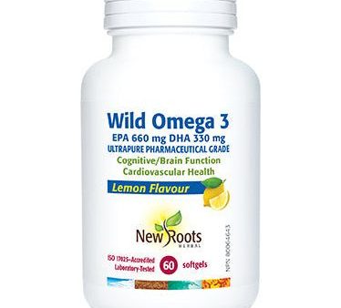 New Roots Wild Omega 3 EPA 660 mg DHA 330 mg Lemon Flavour Hot on Sale