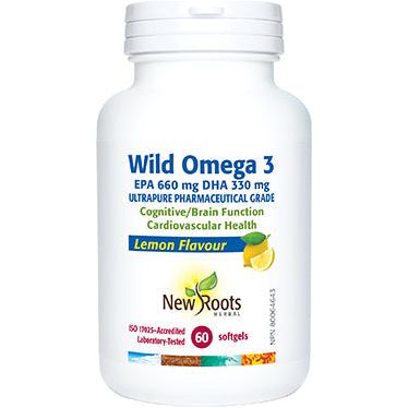 New Roots Wild Omega 3 EPA 660 mg DHA 330 mg Lemon Flavour Hot on Sale