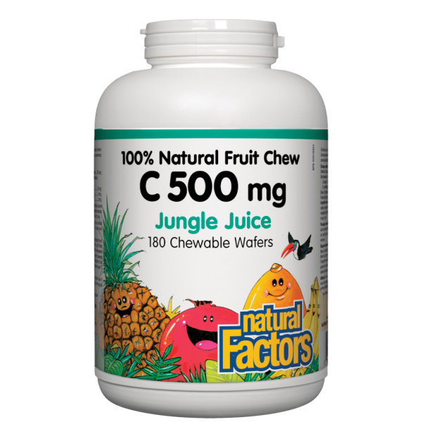 Vitamin C 500 mg 100% Natural Fruit Chew, Jungle Juice Chewable Wafers Online now