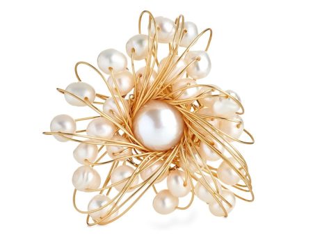 Cluster Pearl Flower Pin Discount