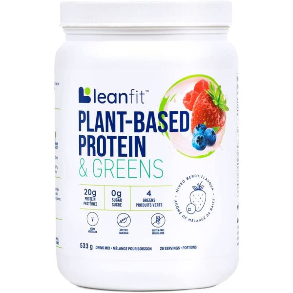 Leanfit Plant-Based Protein&Greens, Mixed Berry Flavour, 533g Hot on Sale