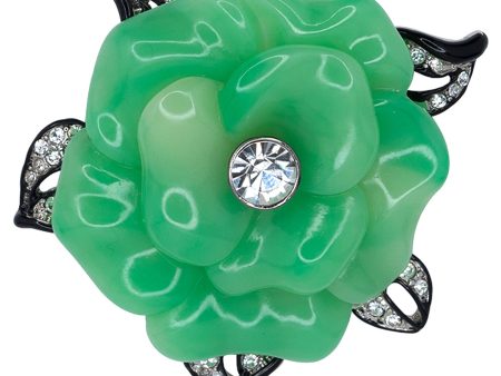 Jade Resin Flower Pin Fashion