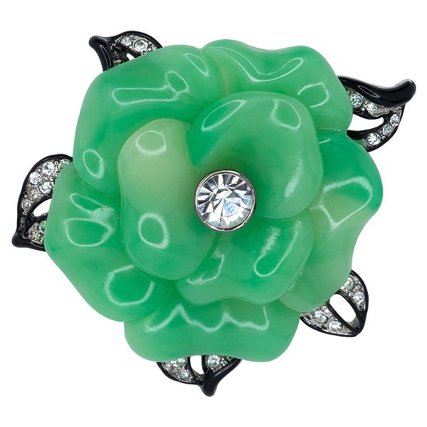 Jade Resin Flower Pin Fashion