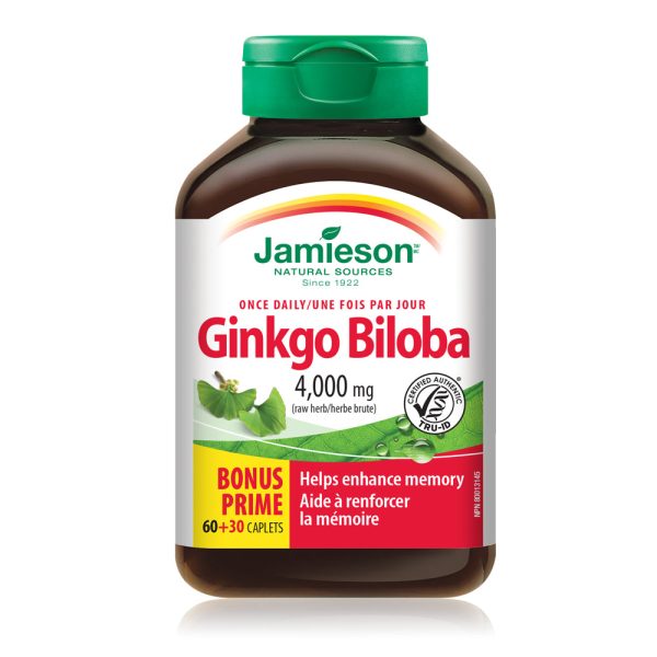 Jamieson Ginkgo Biloba Caplets, 4,400 mg Sale