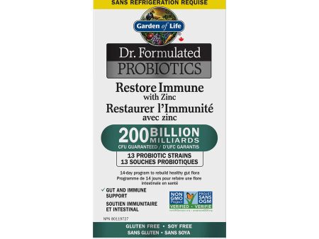 Garden of Life Dr. Formulated Probiotics Restore Immune with Zinc 200 Billion For Discount