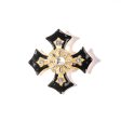 Gold, Crystal and Black Maltese Cross Pin For Discount