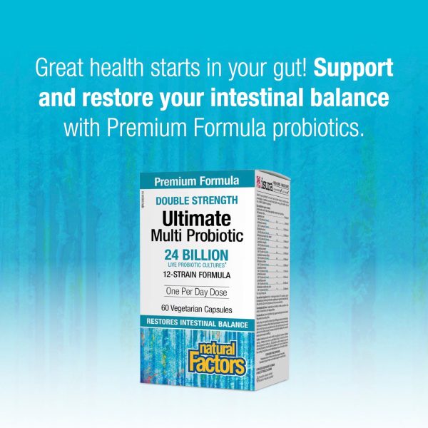 Ultimate Multi Probiotic Double Strength 24 Billion Live Probiotic Cultures Vegetarian Capsules on Sale