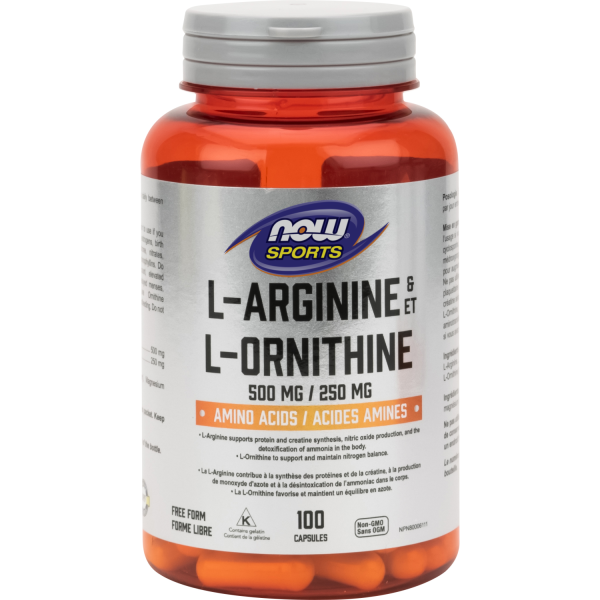 NOW® Sports L-Arginine 500 mg L-Ornithine 250 mg For Discount