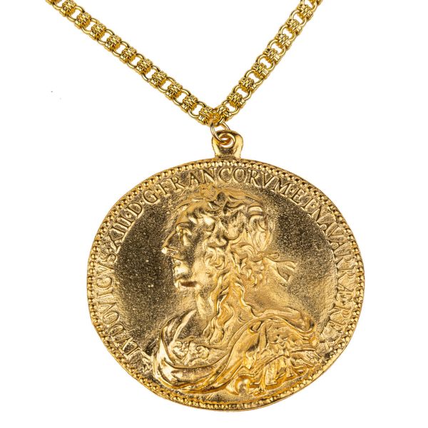 Satin Gold Medallion Pendant Necklace Online Sale