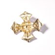 Gold, Crystal and Black Maltese Cross Pin For Discount