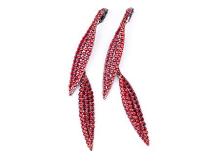 Ruby Double Leaf Clip Earring Online Hot Sale