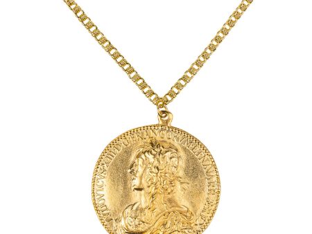 Satin Gold Medallion Pendant Necklace Online Sale