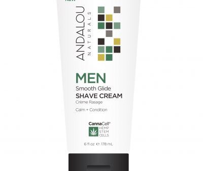 Andalou Naturals CannaCell® Men Smooth Glide Shave Cream Calm and Condition For Discount