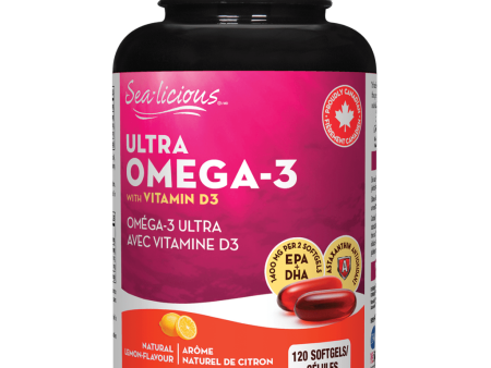 Ultra Omega-3 with Vitamin D3, Natural Lemon Flavour, Sea-licious Softgels For Discount