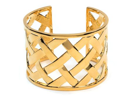 Polished Gold Basketweave Cuff Online