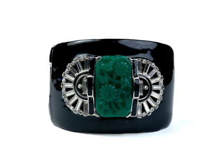 Carved Jade Deco Cuff Online Sale