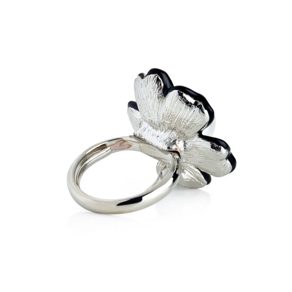 Pearl Center Flower Adjustable Ring Hot on Sale