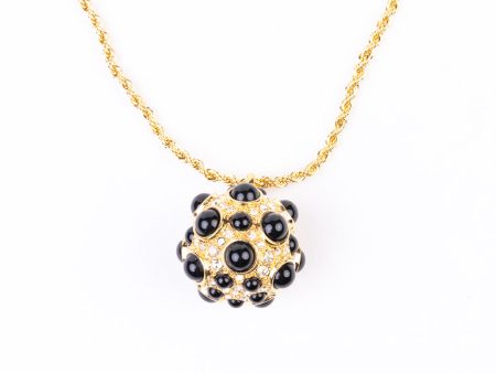 Black Cabochon Chain Necklace Sale