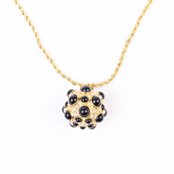 Black Cabochon Chain Necklace Sale