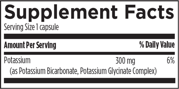 K+2 Potassium 120 caps Supply