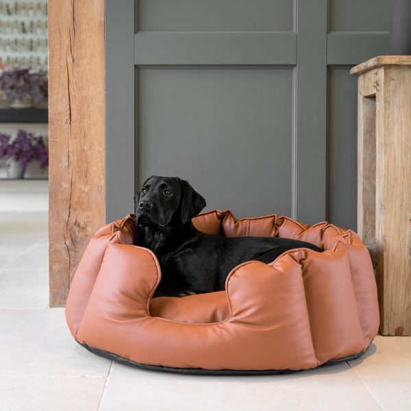 High Wall Bed With Removable Covers in Rhino Tough Ember Faux Leather by Lords & Labradors Online