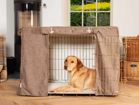 Dog Crate with Crate Cover in Inchmurrin Umber by Lords & Labradors Fashion