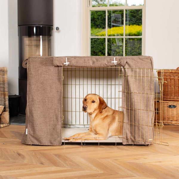 Dog Crate with Crate Cover in Inchmurrin Umber by Lords & Labradors Fashion